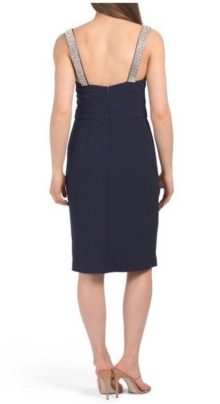 Laundry by Shelli Segal Silver Buckle Cocktail or Holiday Dress - Picture 4 of 17